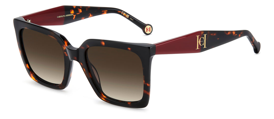 Solbriller carolina herrera her 0416/s 086 ha havana square femenino størrelse 53mm - Hovedvisning