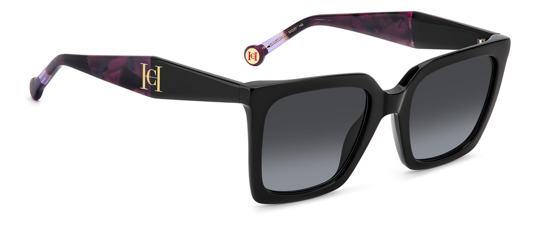 Solbriller carolina herrera her 0416/s 807 9o negro square femenino størrelse 53mm - Detaljeret visning