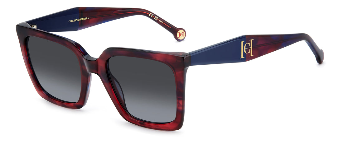 Solbriller carolina herrera her 0416/s k4g 9o burdeos square femenino størrelse 53mm - Hovedvisning