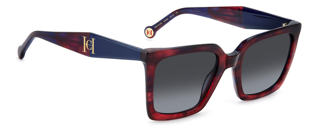 Solbriller carolina herrera her 0416/s k4g 9o burdeos square femenino størrelse 53mm - Detaljeret visning