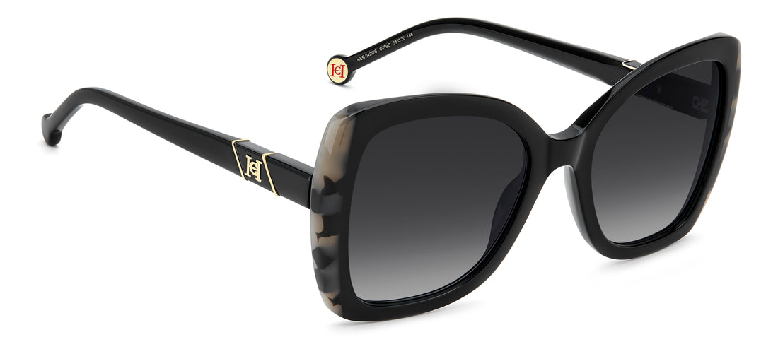 Solbriller carolina herrera her 0429/s 807 9o negro square femenino størrelse 55mm - Detaljeret visning