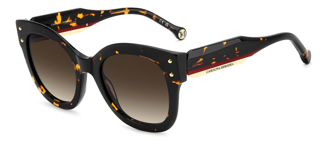 Solbriller carolina herrera her 0410/s 086 ha havana square femenino størrelse 52mm - Hovedvisning