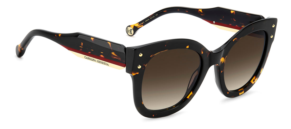 Solbriller carolina herrera her 0410/s 086 ha havana square femenino størrelse 52mm - Detaljeret visning