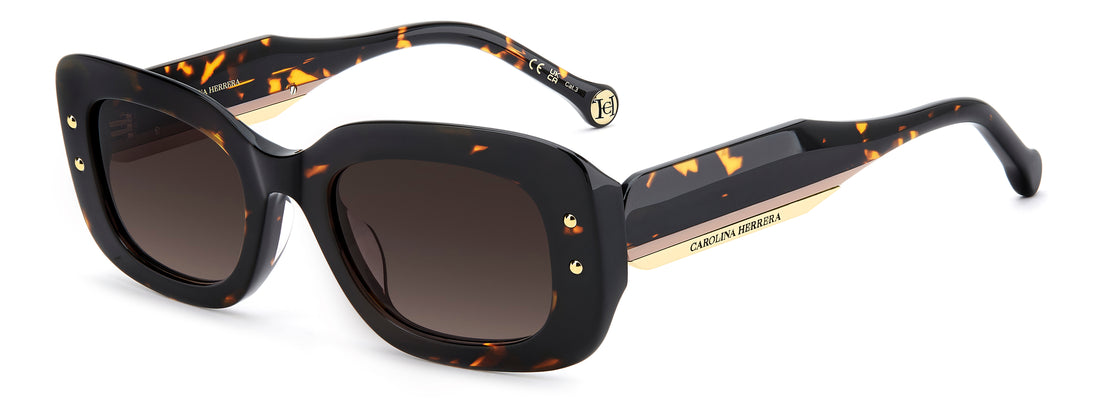 Solbriller carolina herrera her 0411/g/s 086 ha havana rectangular femenino størrelse 50mm - Hovedvisning