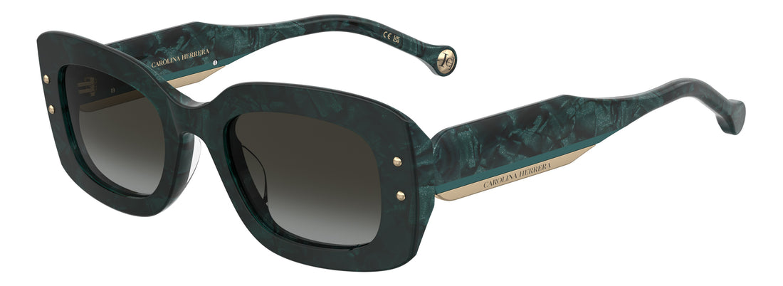 Solbriller carolina herrera her 0411/g/s jri 9o verde rectangular femenino størrelse 50mm - Hovedvisning