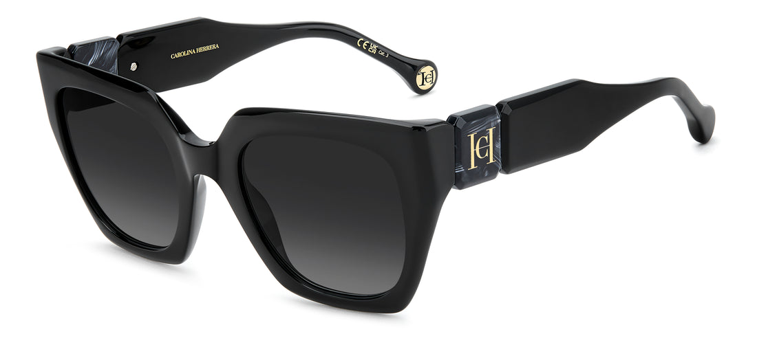 Solbriller carolina herrera her 0414/s 807 9o negro square femenino størrelse 52mm - Hovedvisning