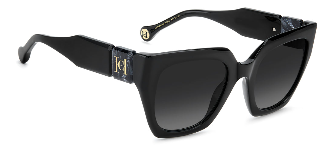 Solbriller carolina herrera her 0414/s 807 9o negro square femenino størrelse 52mm - Detaljeret visning