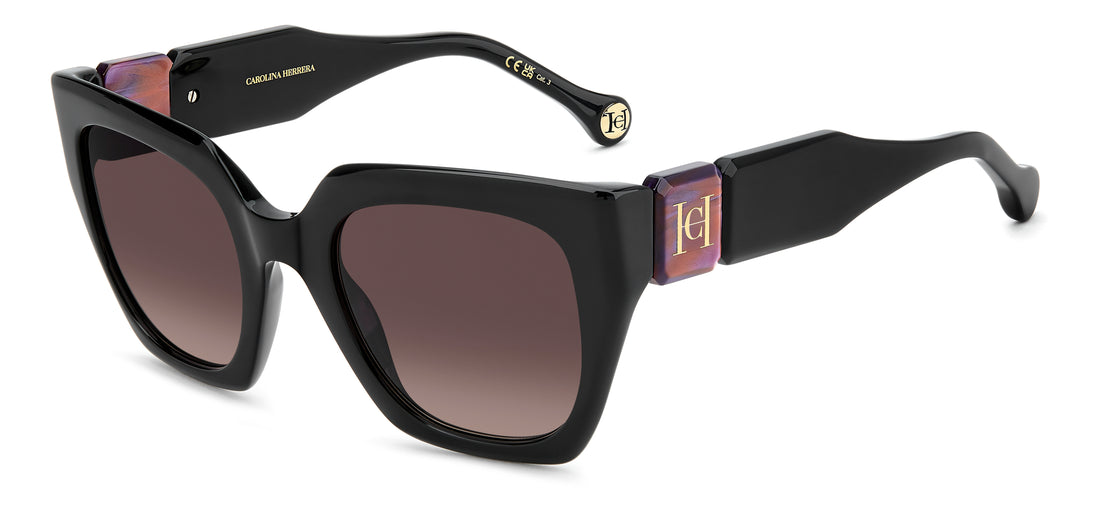 Solbriller carolina herrera her 0414/s 807 v5 negro square femenino størrelse 52mm - Hovedvisning