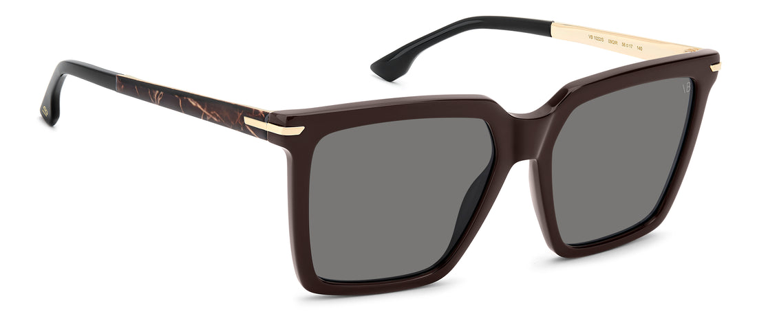 Solbriller victoria beckham vb 1022/s 09q ir marron rectangular femenino størrelse 56mm - Detaljeret visning