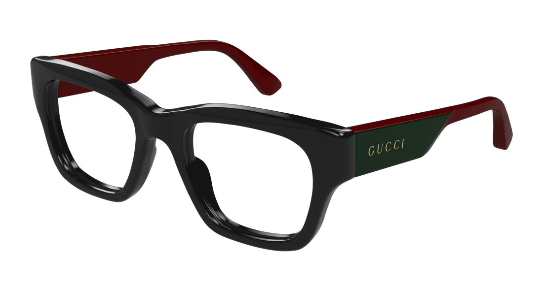 Óculos graduados gucci gg1669o 010 negro rectangular / squared masculino tamanho 52mm - Vista principal