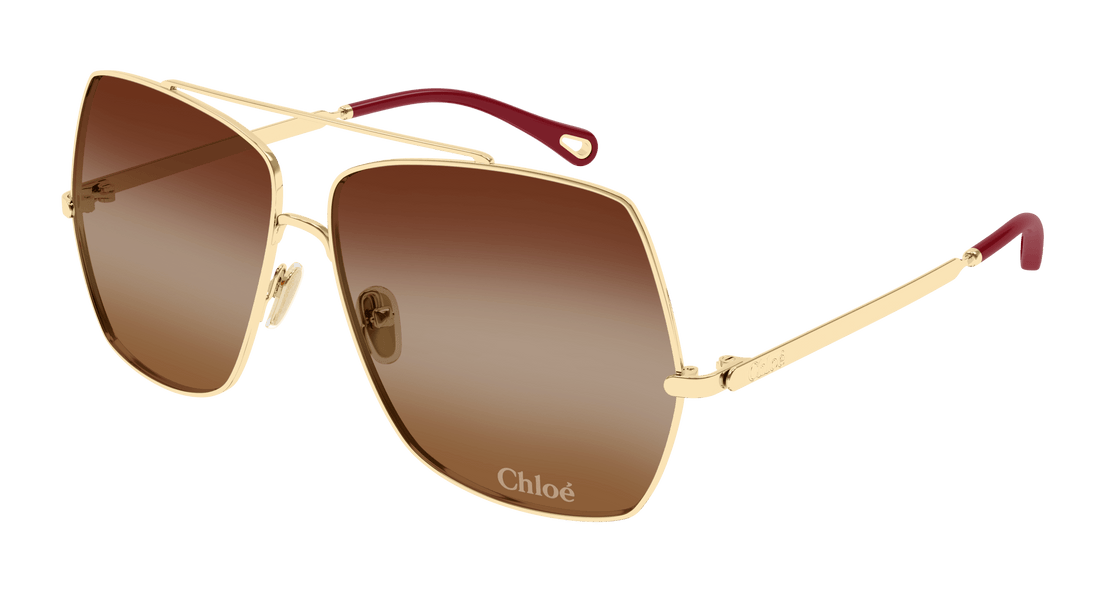 Óculos de sol chloé ch0278s 001 dorado rectangular / squared femenino tamanho 62mm - Vista principal