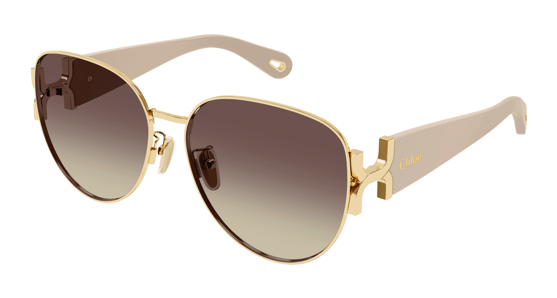 Óculos de sol chloé ch0261sk 003 dorado round/oval/panthos femenino tamanho 61mm - Vista principal