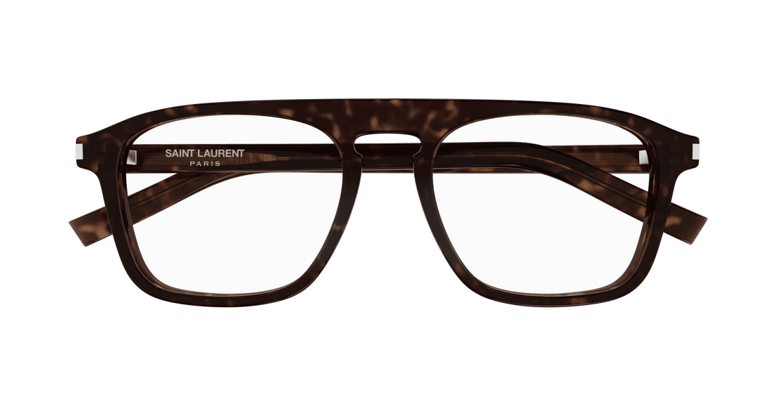 Prescription glasses saint laurent sl 157 007 havana rectangular / squared masculino size 52mm - Detailed view