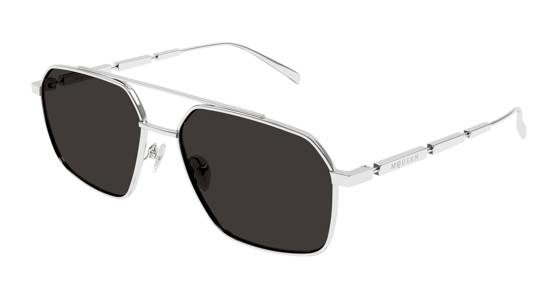 Gafas de sol alexander mcqueen am0477s 001 plateado pilot/navigator masculino talla 59mm - Vista principal