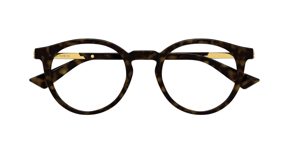 Glasögon bottega veneta bv1335oa 002 havana round/oval/panthos unisex storlek 50mm - Detaljvy