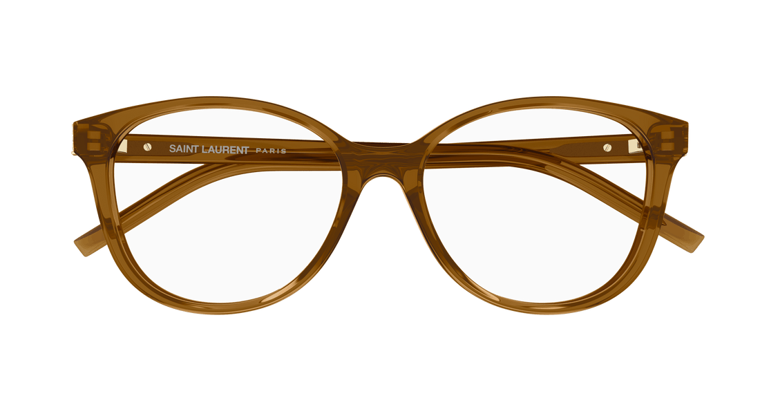 Prescription glasses saint laurent sl m112 006 marron round/oval/panthos femenino size 54mm - Detailed view