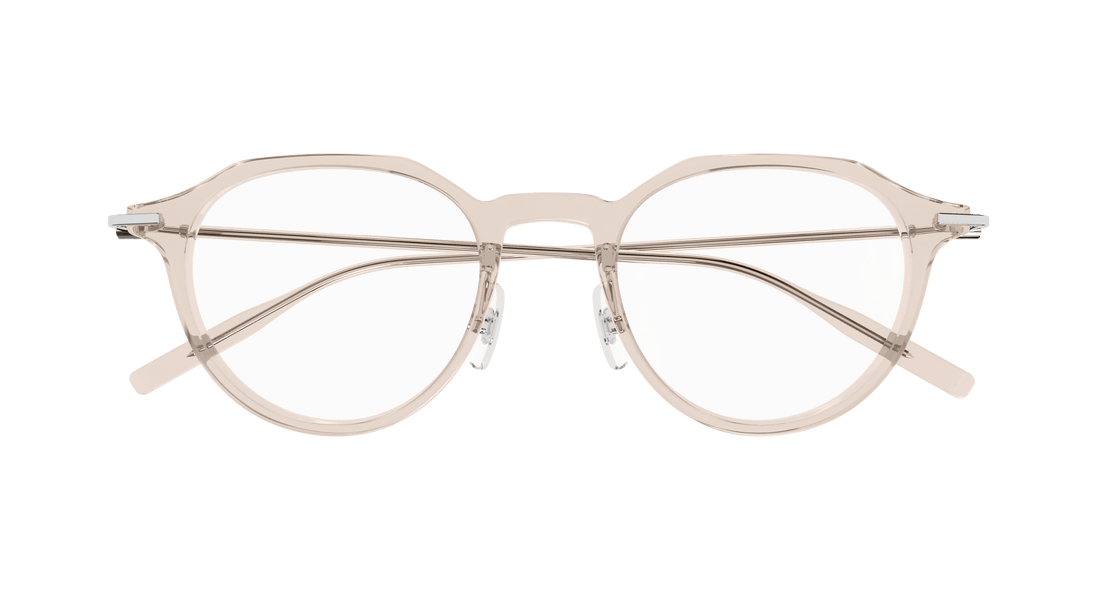 Occhiali da vista montblanc mb0355o 004 beige round/oval/panthos masculino taglia 49mm - Vista dettagliata