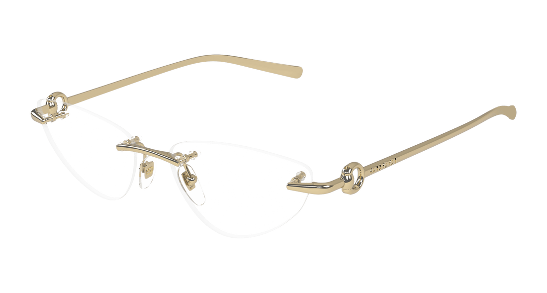 Prescription glasses gucci gg1702o 002 dorado cat eye femenino size 54mm - Main view
