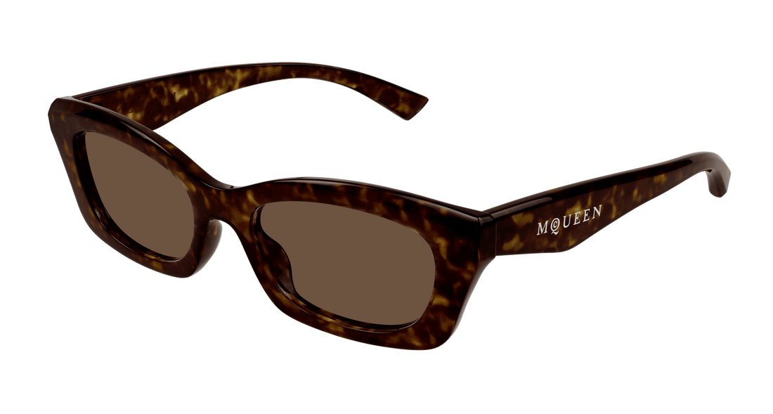 Solglasögon alexander mcqueen am0474s 002 havana rectangular / squared femenino storlek 52mm - Huvudvy
