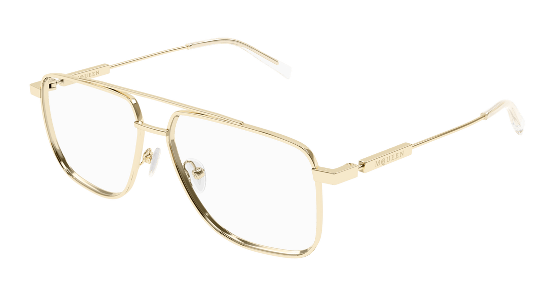 Dioptrijske naočale alexander mcqueen am0480o 002 dorado pilot/navigator unisex veličina 57mm - Glavni prikaz