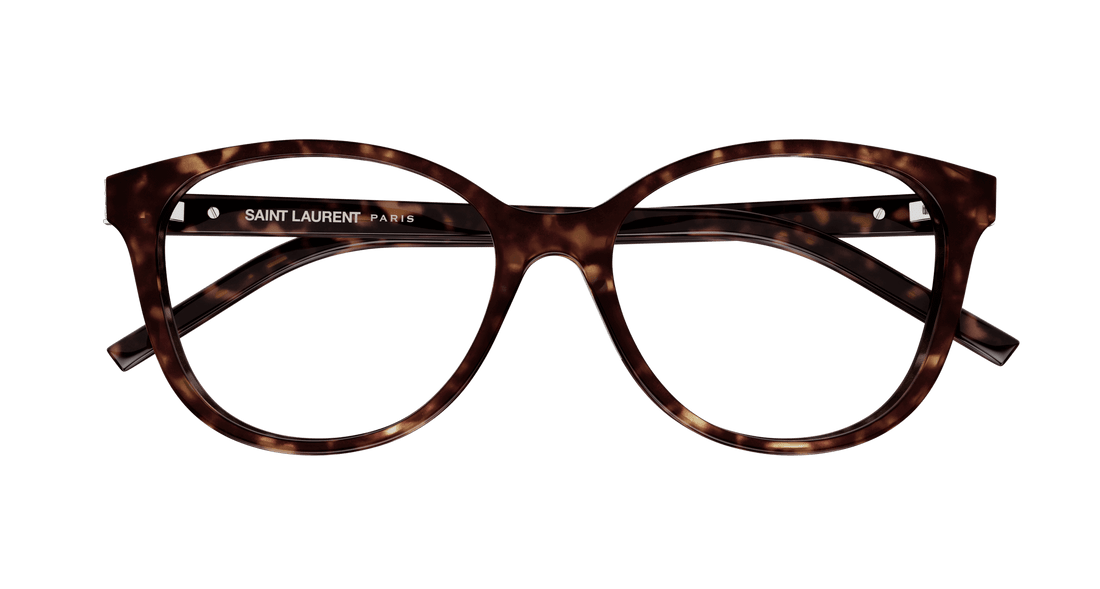 Prescription glasses saint laurent sl m112 005 havana round/oval/panthos femenino size 54mm - Detailed view