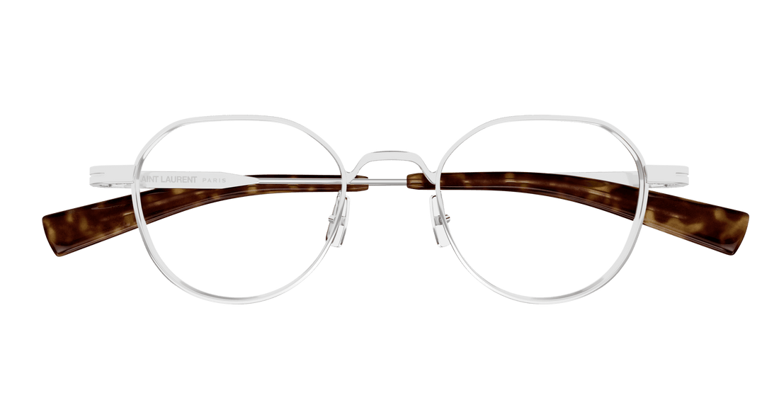 Occhiali da vista saint laurent sl 730 002 plateado round/oval/panthos masculino taglia 47mm - Vista dettagliata