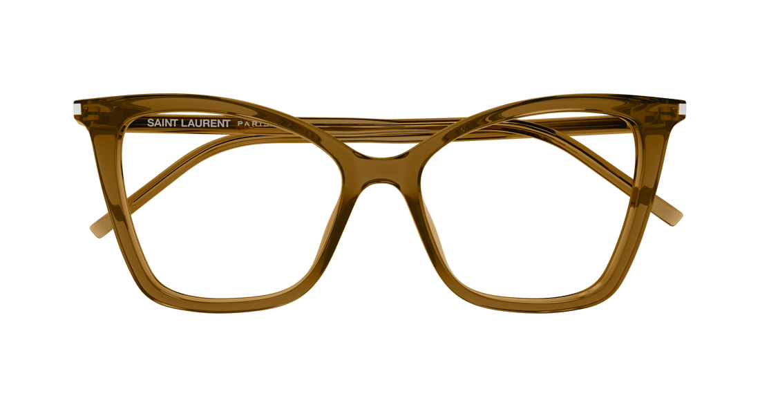 Prescription glasses saint laurent sl 386 009 marron cat eye femenino size 53mm - Detailed view