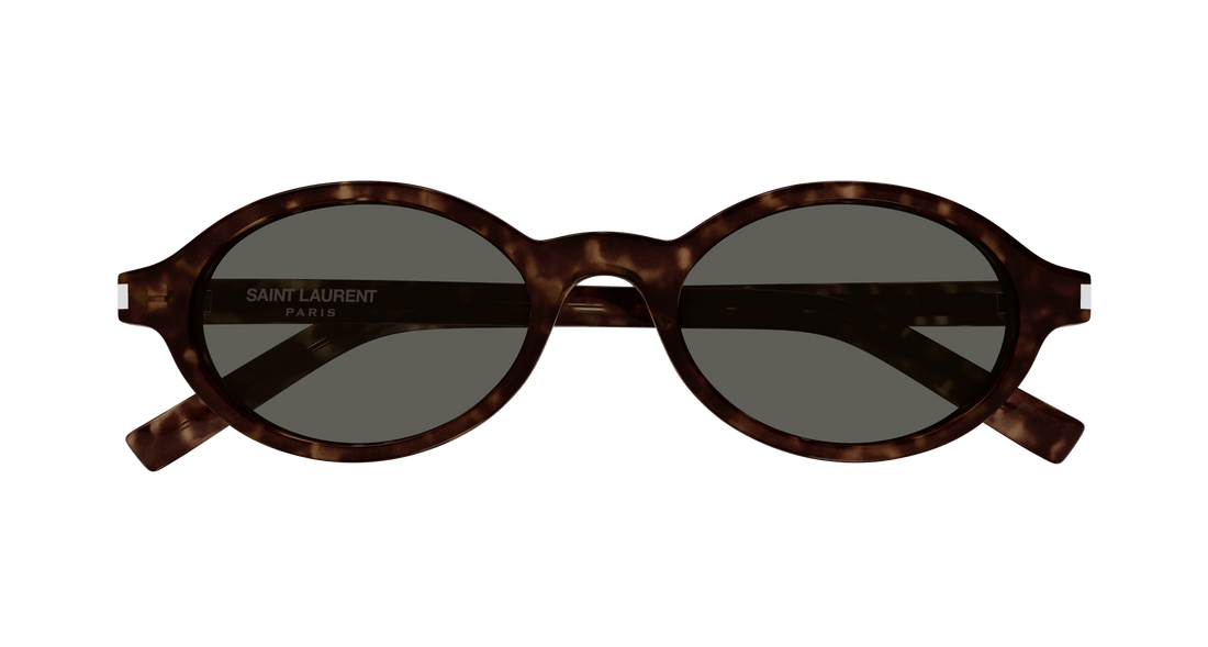Óculos de sol saint laurent sl 751 jeanne 002 havana round/oval/panthos femenino tamanho 50mm - Vista de detalhe