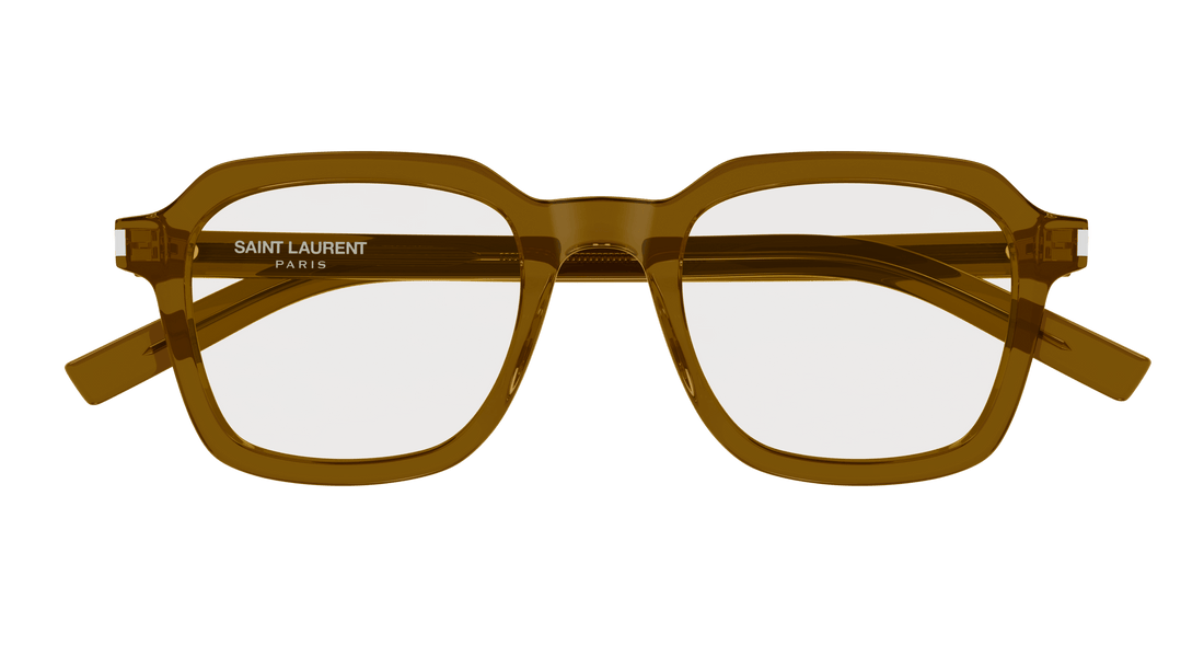 Prescription glasses saint laurent sl 715 slim opt 005 marron rectangular / squared unisex size 49mm - Detailed view