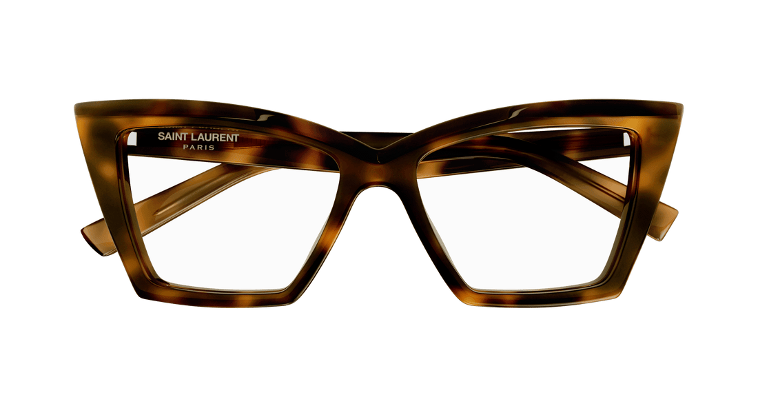 Prescription glasses saint laurent sl 657 opt 002 havana cat eye femenino size 54mm - Detailed view