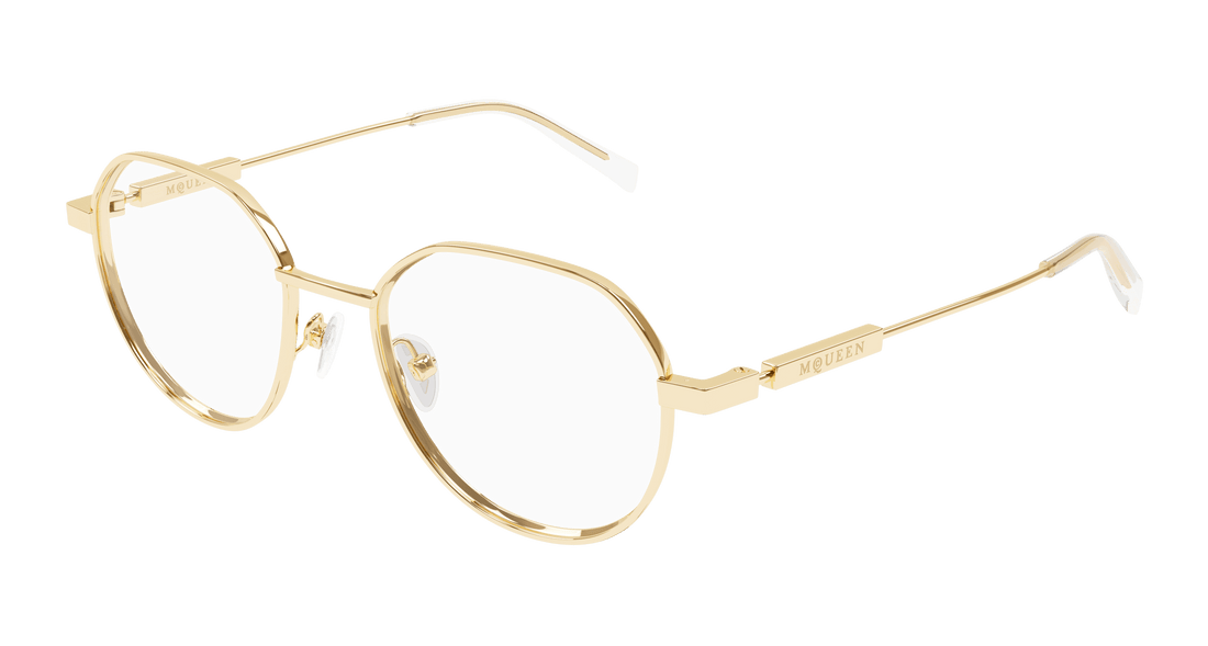 Dioptrijske naočale alexander mcqueen am0479o 002 dorado round/oval/panthos unisex veličina 50mm - Glavni prikaz