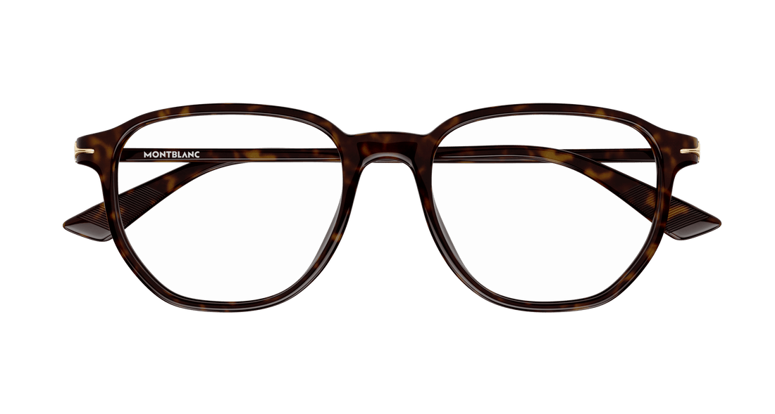 Occhiali da vista montblanc mb0366o 002 havana rectangular / squared masculino taglia 51mm - Vista dettagliata