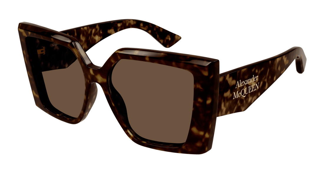 Solglasögon alexander mcqueen am0467s 002 havana rectangular / squared femenino storlek 56mm - Huvudvy