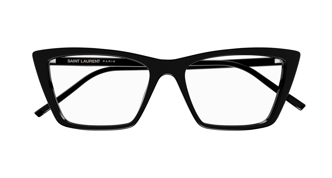 Óculos graduados saint laurent sl 737 mica thin opt 001 negro rectangular / squared femenino tamanho 54mm - Vista de detalhe
