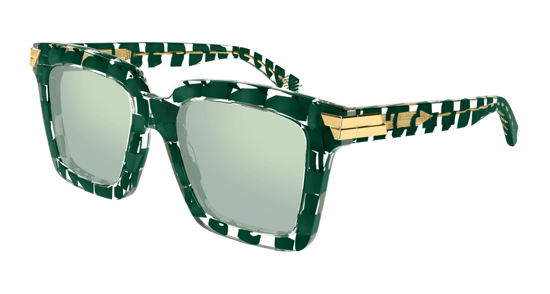 Occhiali da sole bottega veneta bv1005s 010 verde rectangular / squared femenino taglia 53mm - Vista principale