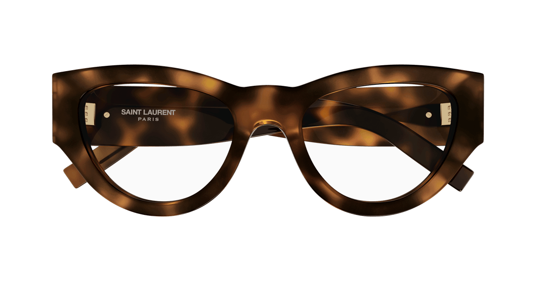 Brillen saint laurent sl m94 opt 002 havana cat eye femenino größe 53mm - Detailansicht