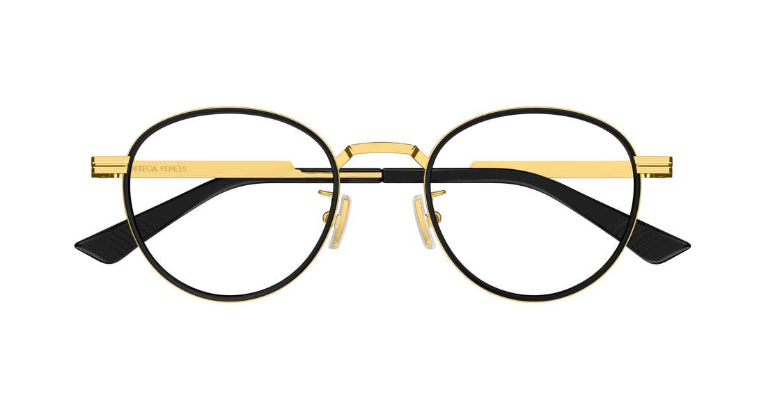 Occhiali da vista bottega veneta bv1337oj 001 dorado round/oval/panthos unisex taglia 48mm - Vista dettagliata