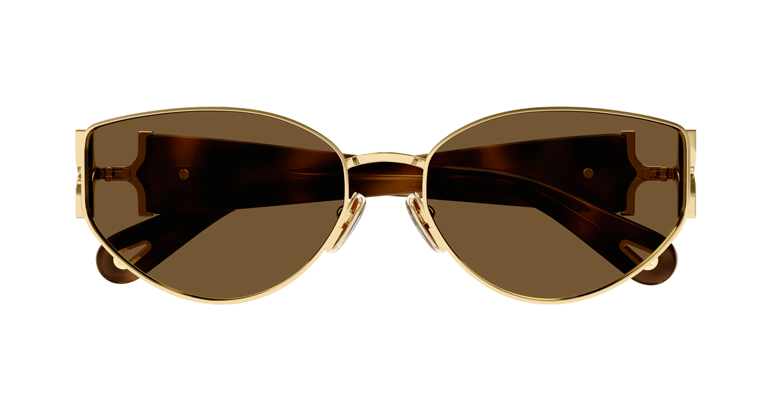 Gafas de sol chloé ch0260s 002 dorado round/oval/panthos femenino talla 59mm - Vista de detalle