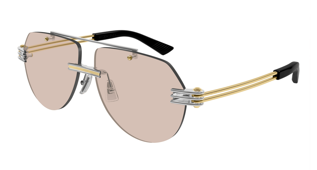 Occhiali da sole bottega veneta bv1342s 002 plateado pilot/navigator unisex taglia 59mm - Vista principale