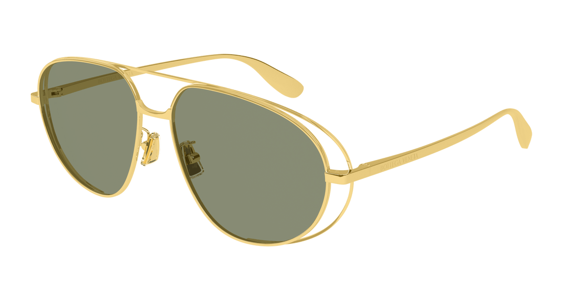 Lunettes de soleil bottega veneta bv1344s 001 dorado pilot/navigator unisex taille 61mm - Vue principale