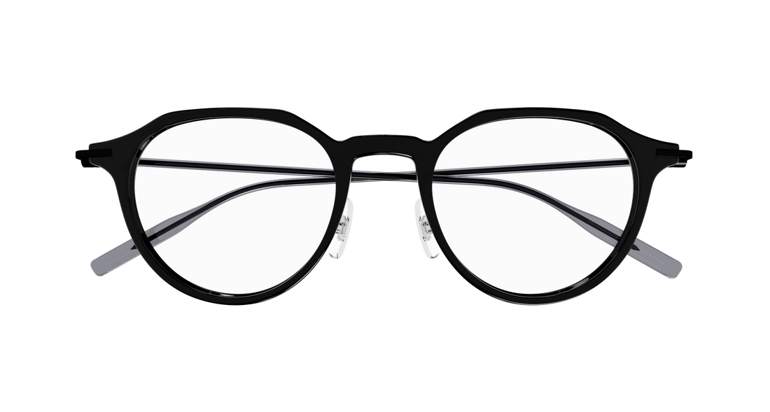 Occhiali da vista montblanc mb0355o 001 negro round/oval/panthos masculino taglia 49mm - Vista dettagliata