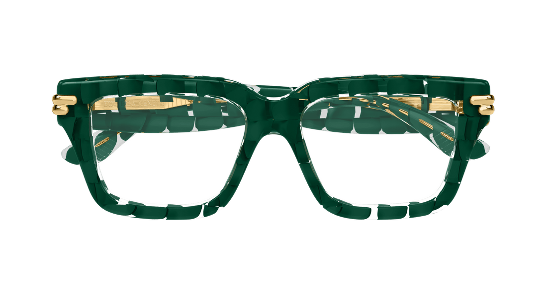 Occhiali da vista bottega veneta bv1324o 004 verde rectangular / squared unisex taglia 53mm - Vista dettagliata
