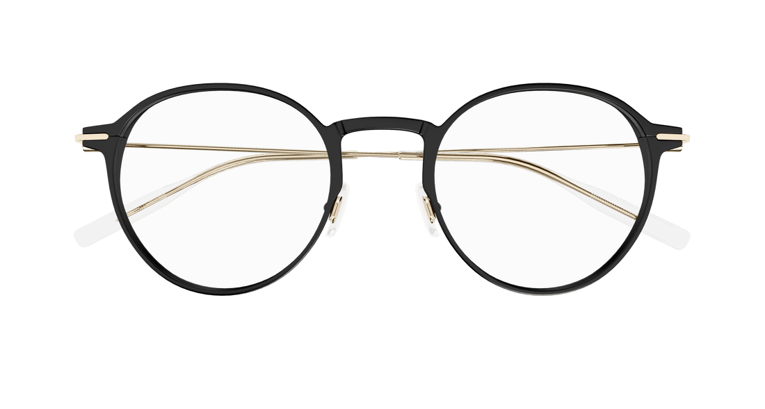 Occhiali da vista montblanc mb0357o 001 negro round/oval/panthos masculino taglia 49mm - Vista dettagliata