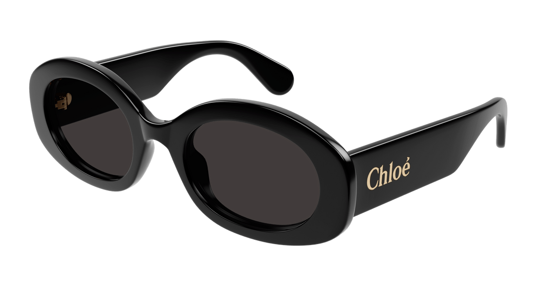Gafas de sol chloé ch0258s 001 negro round/oval/panthos femenino talla 53mm - Vista principal