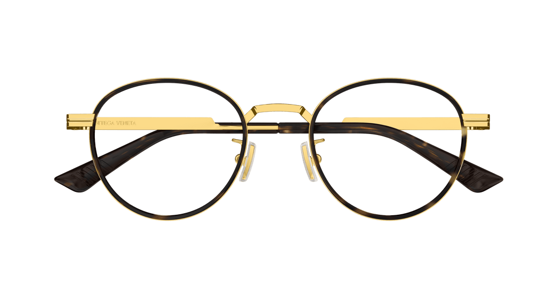 Occhiali da vista bottega veneta bv1337oj 003 dorado round/oval/panthos unisex taglia 48mm - Vista dettagliata