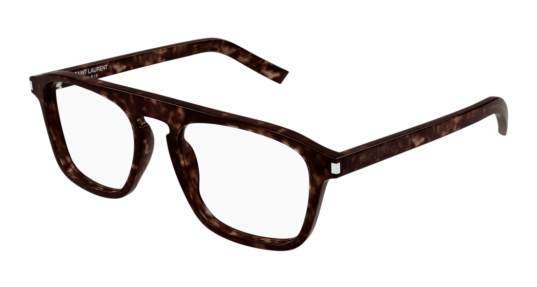 Prescription glasses saint laurent sl 157 007 havana rectangular / squared masculino size 52mm - Main view