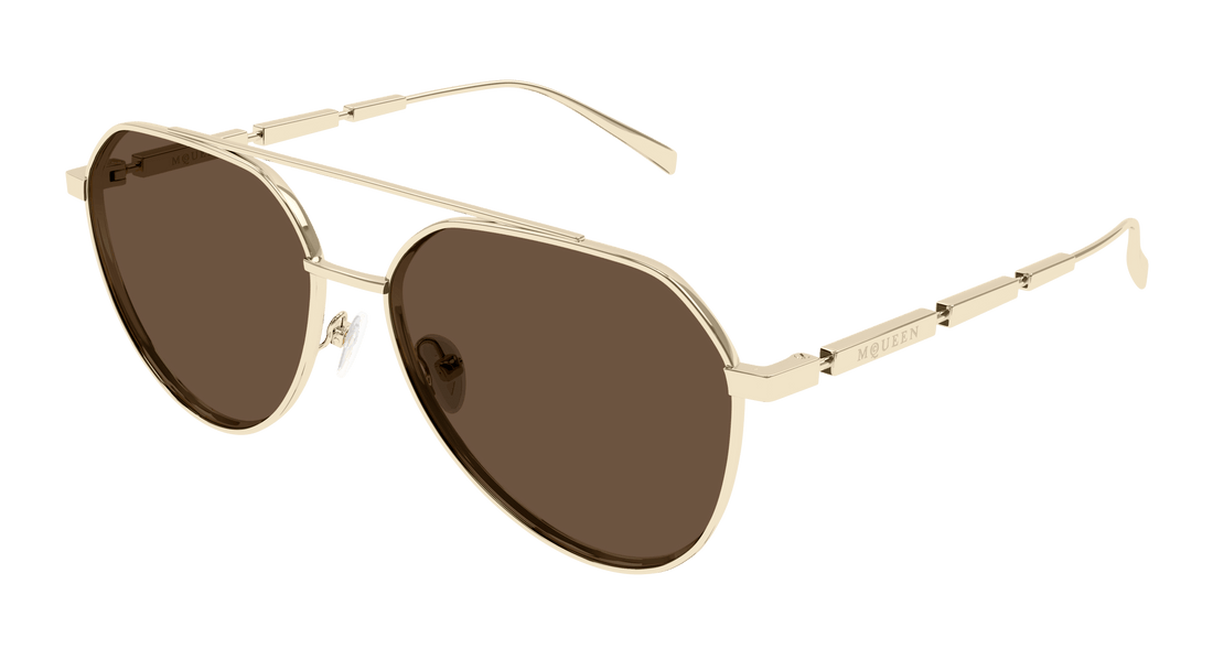 Gafas de sol alexander mcqueen am0478s 002 dorado pilot/navigator masculino talla 59mm - Vista principal