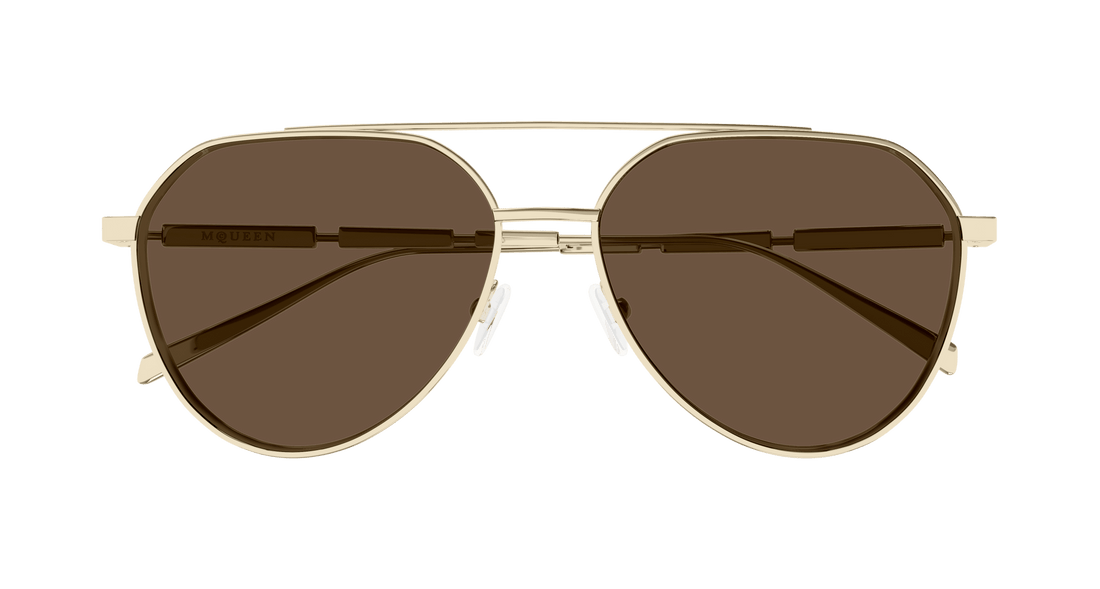 Solglasögon alexander mcqueen am0478s 002 dorado pilot/navigator masculino storlek 59mm - Detaljvy