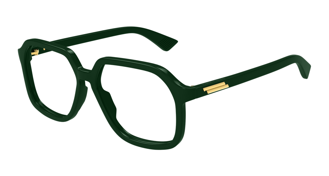 Occhiali da vista bottega veneta bv1329o 003 verde rectangular / squared unisex taglia 55mm - Vista principale