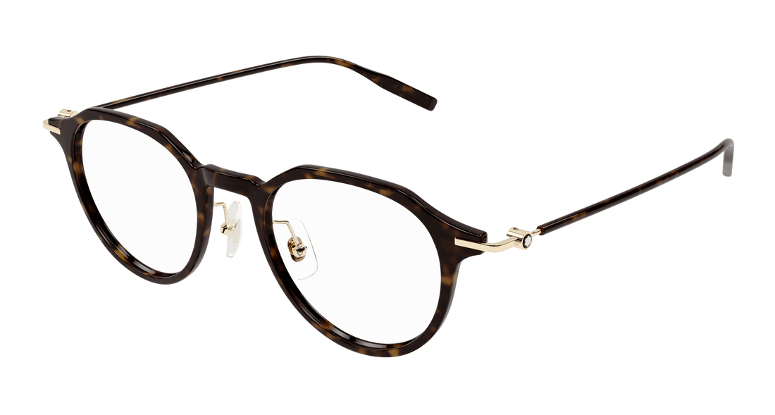Occhiali da vista montblanc mb0355o 002 havana round/oval/panthos masculino taglia 49mm - Vista principale
